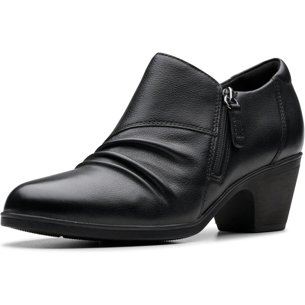 Clarks Collection Women's Emily2 Braley Ankle Boot, Black Leather, 9